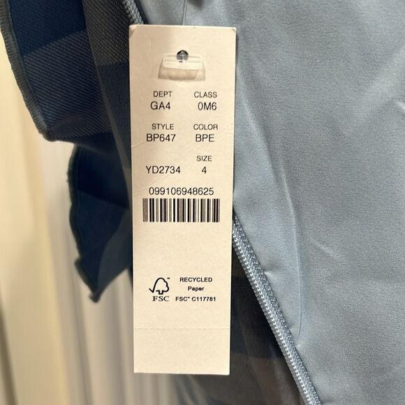 New! J. Crew Ruffle-trim sheath dress in gingham stretch crepe Blue Size 4 NWT - Picture 10 of 16